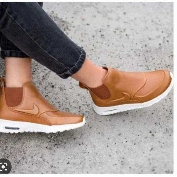 Nike Air Max Thea Mid Leather Tan Slip-On Sneakers Size 6.5 - Picture 10 of 10